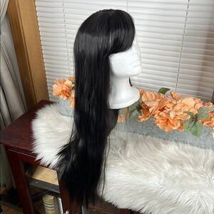 Extra Long Straight Black Wig